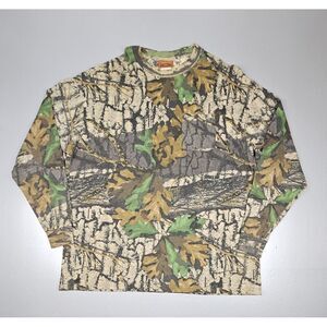 Vintage Trebark Camo Shirt Mens‎ XL. Camouflage Long Sleeve Foliage.